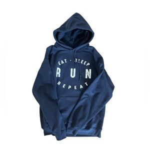 Eat. Sleep. Run. Repeat. Hoodie Navy Women’s Size Medium